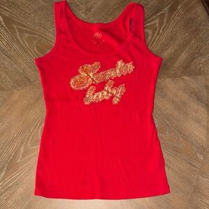 Victoria’s Secret Festive Red 'Santa Baby' Women's Tank Top Size Medium